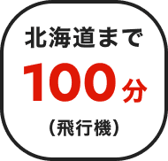 北海道まで100分（飛行機）
