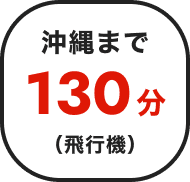 沖縄まで130分（飛行機）