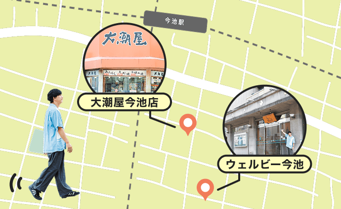 今池エリアのスポットマップ